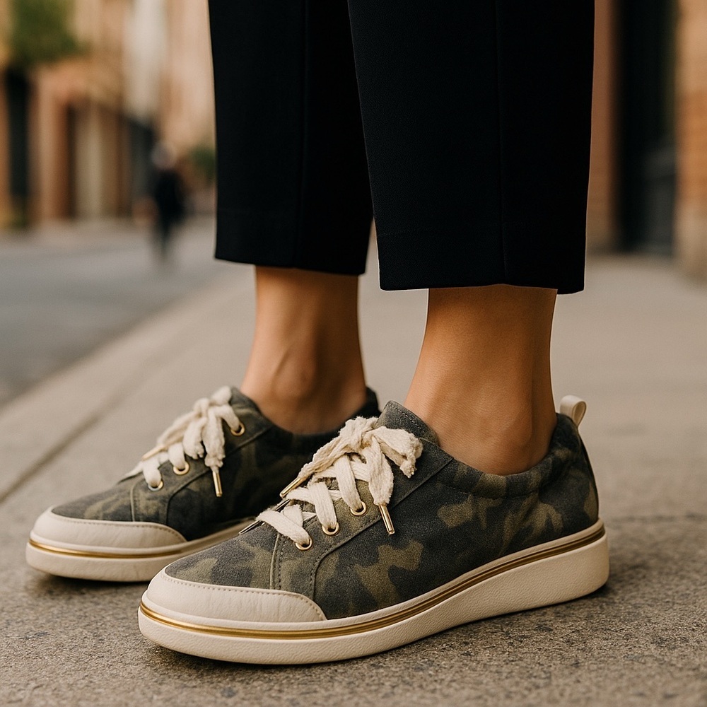 Ron White Camo Sneakers with Textured Fabric EU‎ 39.5 - Picture 2 of 10